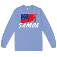 Colony Blue samoan gifts   somoan flag t shirt Long Sleeve Tee - longCreatives