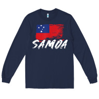 Navy samoan gifts   somoan flag t shirt Long Sleeve Tee - longCreatives