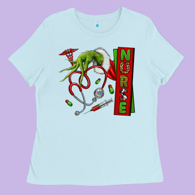 Christmas Character Ladies Tee Designed By Nancycooperartshop