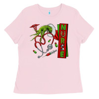 Bubblegum Pink Christmas Character Ladies Tee - NancyCooperArtShop
