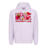 Lilac Love Valentines Day Gnome Premium Hoodie - CowhideDigitalArt