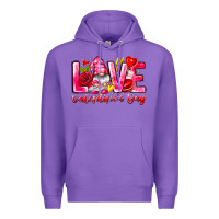 Purple Love Valentines Day Gnome Premium Hoodie - CowhideDigitalArt