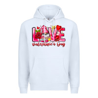 White Love Valentines Day Gnome Premium Hoodie - CowhideDigitalArt
