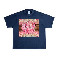 Navy cancer hearts Urban Heavy Tee - CowGirlArtShop