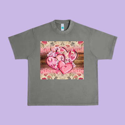 Cancer Hearts Urban Heavy Tee Designed By Cowgirlartshop
