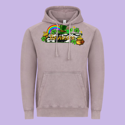Tennessee Map St. Patrick's Vintage Hoodie Designed By Cowgirlartshop