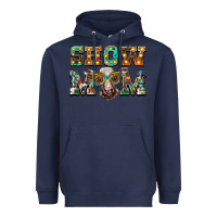 Navy show mom brown calf eye glasses Heavyweight Hoodie - BarkalooDesign