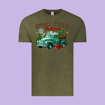Small Town Christmas Vintage Tee Designed By Cowgirlartshop