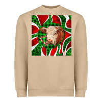 Mushroom christmas hereford cow face Heavyweight Sweatshirt - LillyAllenDesigns