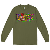 Army Green mardi gras love Long Sleeve Tee - OliviaCreatesArt