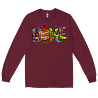 Burgundy mardi gras love Long Sleeve Tee - OliviaCreatesArt