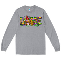 Heather Grey mardi gras love Long Sleeve Tee - OliviaCreatesArt