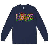 Navy mardi gras love Long Sleeve Tee - OliviaCreatesArt