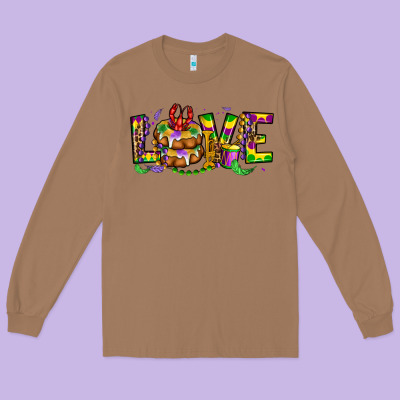 Mardi Gras Love Long Sleeve Tee Designed By Oliviacreatesart