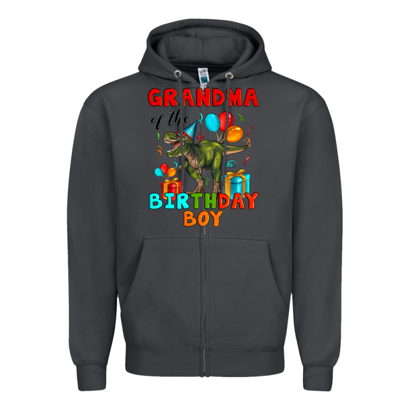 Grandma Of The Birthday Boy T Rex Zipper Hoodie by Artiststas | Teevron