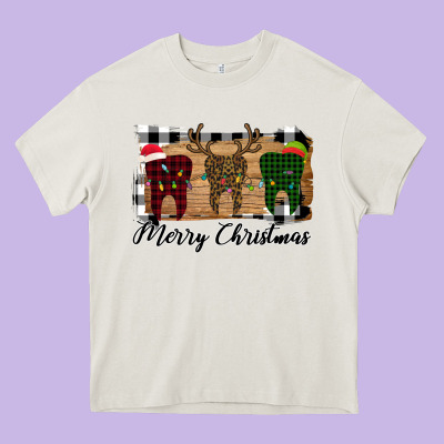 Merry Christmas Teeth Heavy Core Tee Designed By Bettercallsaul