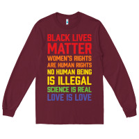 Burgundy Black Lives Matter List Long Sleeve Tee - longCreatives