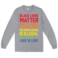 Heather Grey Black Lives Matter List Long Sleeve Tee - longCreatives