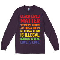 Plum Black Lives Matter List Long Sleeve Tee - longCreatives