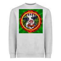 Heather Grey christmas baby holstein face Heavyweight Sweatshirt - LillyAllenDesigns