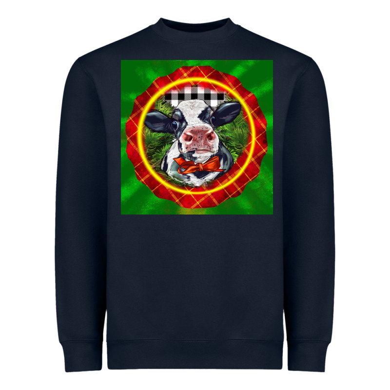 Christmas Baby Holstein Face Heavyweight Sweatshirt by LillyAllenDesigns | Teevron