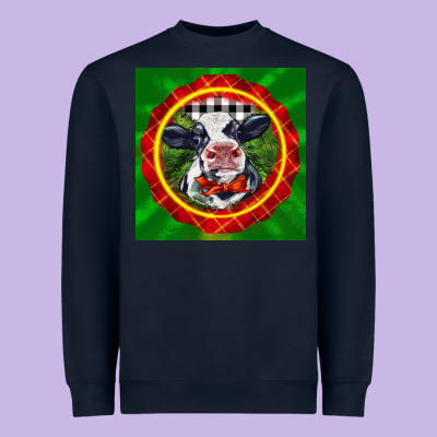 Christmas Baby Holstein Face Heavyweight Sweatshirt Designed By Lillyallendesigns