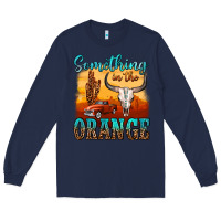 Navy something in the orange Long Sleeve Tee - OliviaCreatesArt