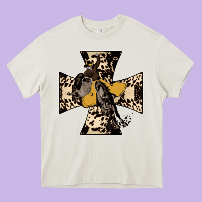 Leopard Bucking Bronco Heavy Core Tee Designed By Bettercallsaul