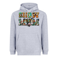 Heather Grey show mom baby cow Heavyweight Hoodie - BarkalooDesign