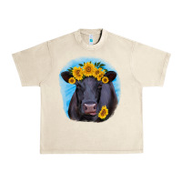 Sandshell black angus with sunflower Urban Heavy Tee - RanaPortraitStore