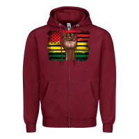 Burgundy june juneteenth Zipper Hoodie - Artiststas
