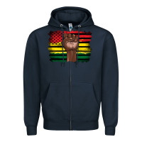 Navy june juneteenth Zipper Hoodie - Artiststas