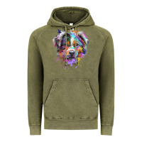 Splash Art Australian Shepherd   Aussie Lover Gifts Vintage Hoodie | Teevron