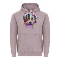 Vintage Zinc Splash Art Australian Shepherd   Aussie Lover Gifts Vintage Hoodie - longCreatives