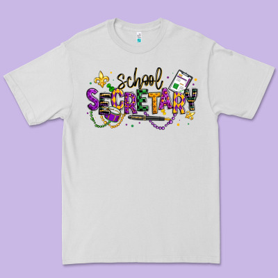 Mardi Gras School Secretary Premium Tee Designed By Texasbilliewilder