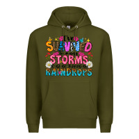 Army Green ive survived too many storms to be thered by raind Premium Hoodie - CowhideDigitalArt