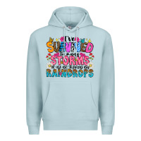 Blue Mist ive survived too many storms to be thered by raind Premium Hoodie - CowhideDigitalArt