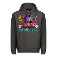 Charcoal Heather ive survived too many storms to be thered by raind Premium Hoodie - CowhideDigitalArt
