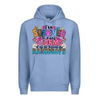 Colony Blue ive survived too many storms to be thered by raind Premium Hoodie - CowhideDigitalArt