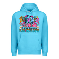 Ocean Blue ive survived too many storms to be thered by raind Premium Hoodie - CowhideDigitalArt