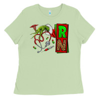 Matcha Christmas Character  Nurse Ladies Tee - NancyCooperArtShop
