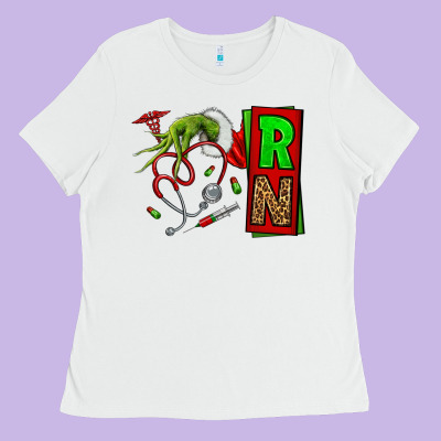 Christmas Character  Nurse Ladies Tee Designed By Nancycooperartshop