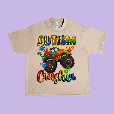 Autism Crusher Urban Heavy Tee Designed By Cowgirlartshop