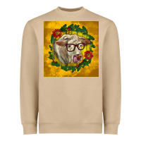 Mushroom christmas charolais cow face Heavyweight Sweatshirt - LillyAllenDesigns