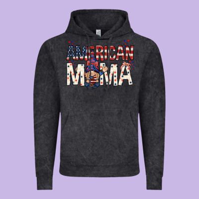 American Mama With Gnome Mothers Day Vintage Hoodie Designed By Howdyjamesfarm