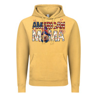 Vintage Mustard American mama with gnome mothers day Vintage Hoodie - HowdyJamesFarm