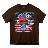 Chocolate Brown bull skull america Heavy Core Tee - JahusDesignShop