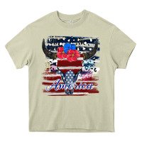 Mossy bull skull america Heavy Core Tee - JahusDesignShop