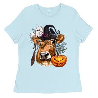 Baby Blue Boo Heifer Cow Halloween Ladies Tee - texasbilliewilder
