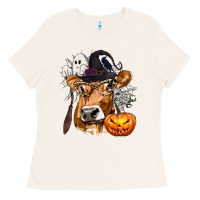 Bone Boo Heifer Cow Halloween Ladies Tee - texasbilliewilder
